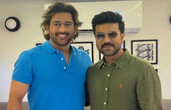 ಕ್ರಿಕೆಟರ್ ಧೋನಿ ಭೇಟಿ ಮಾಡಿದ ನಟ ರಾಮ್ ಚರಣ್